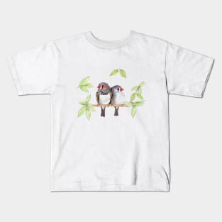 Sweet couple of zebra finches Kids T-Shirt